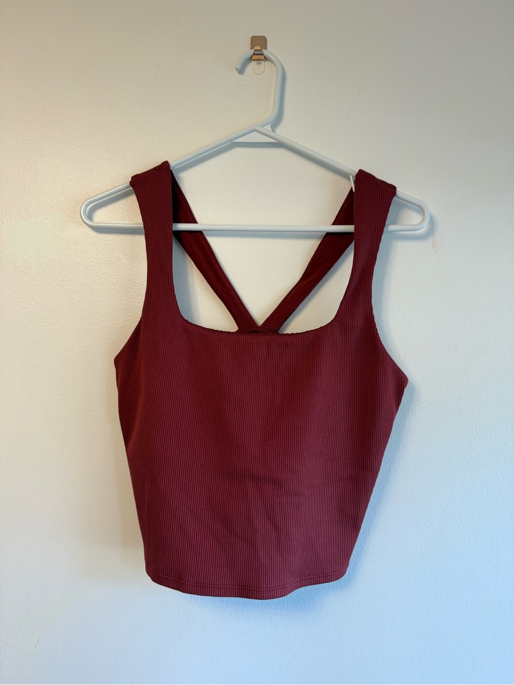 ALO Yoga Ribbed Square-Neck Tank in Red